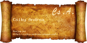Csiky Andrea névjegykártya